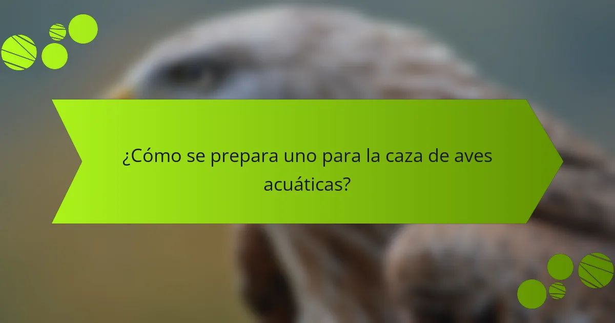 ¿Cómo se prepara uno para la caza de aves acuáticas?