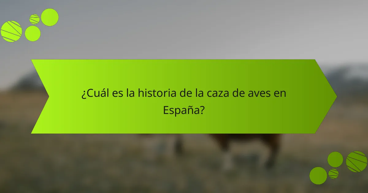 ¿Cuál es la historia de la caza de aves en España?