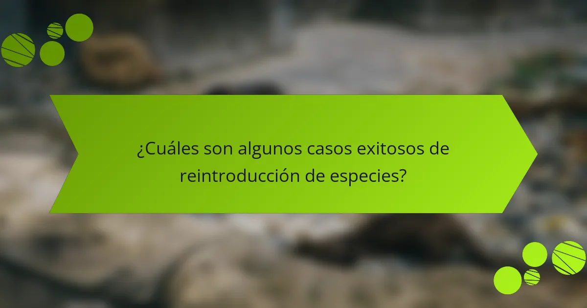 ¿Cuáles son algunos casos exitosos de reintroducción de especies?