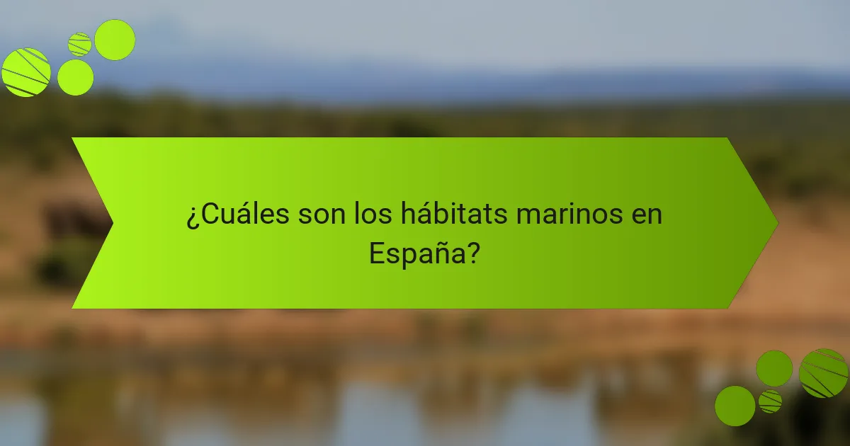 ¿Cuáles son los hábitats marinos en España?
