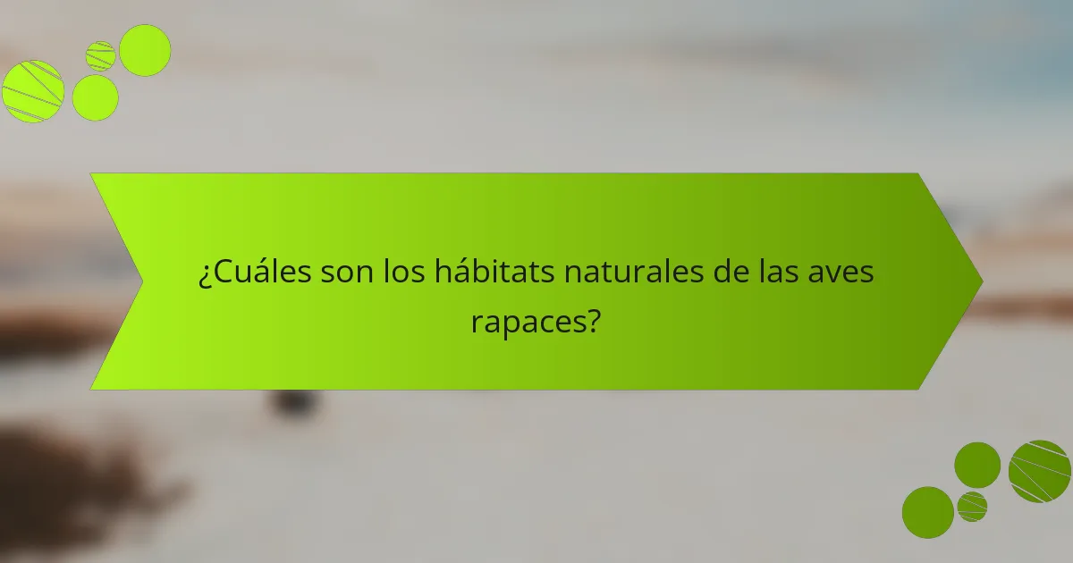 ¿Cuáles son los hábitats naturales de las aves rapaces?