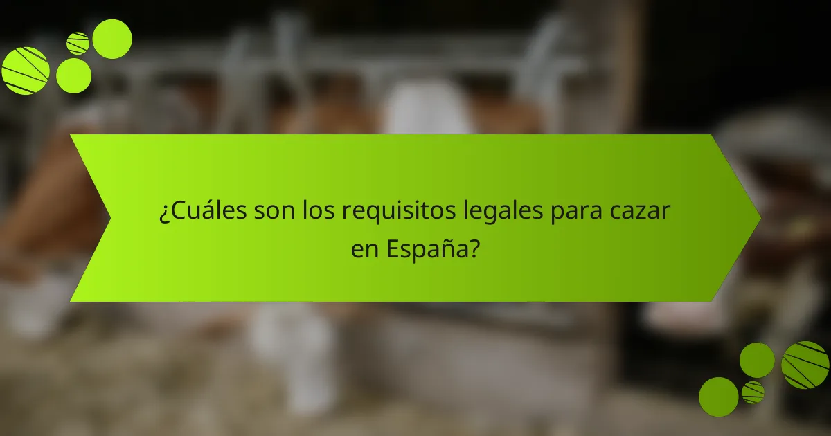 ¿Cuáles son los requisitos legales para cazar en España?