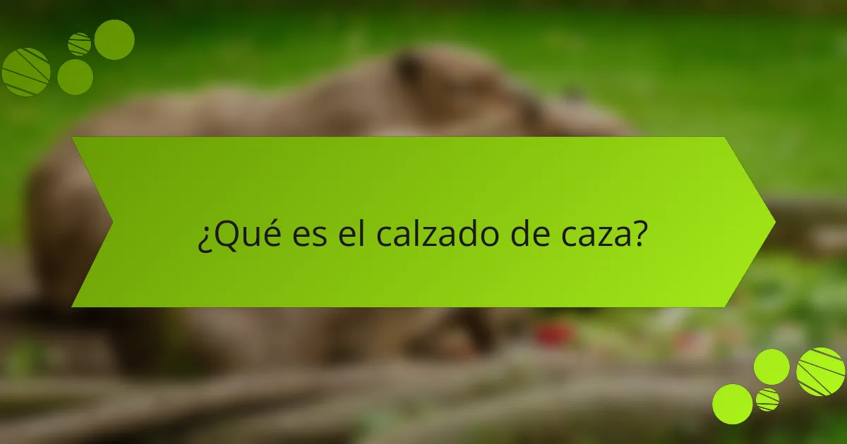 ¿Qué es el calzado de caza?