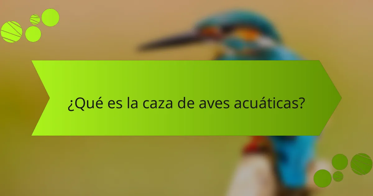 ¿Qué es la caza de aves acuáticas?