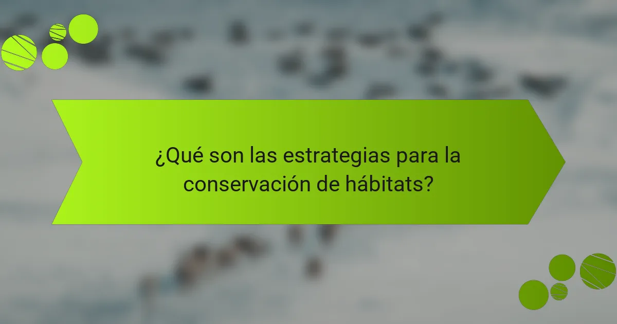¿Qué son las estrategias para la conservación de hábitats?